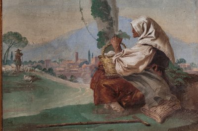 Vecchia contadina con un cesto di uova, dalla Foresteria da Giovanni Battista Tiepolo