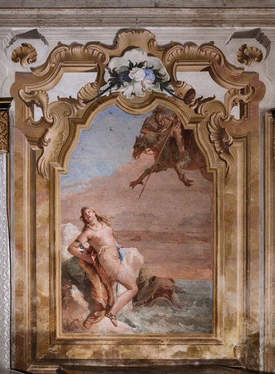 Palazzina: seconda stanza o stanza di Ariosto con affreschi che rappresentano episodi da "Orlando Furioso": "Ruggiero salva Angelica dal mostro marino" da Giovanni Battista Tiepolo
