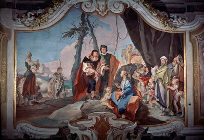 Rachele nasconde gli idoli rubati a suo padre Labano da Giovanni Battista Tiepolo