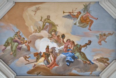 Trionfo della Gloria annunciato dalla Fama tra le Virtù Cardinali da Giovanni Battista Tiepolo