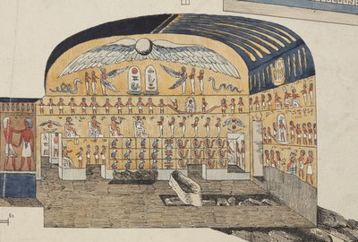 Sezione della tomba di Psammuthis a Tebe, scoperta e aperta da Belzoni nel 1818 da Giovanni Battista (after) Belzoni