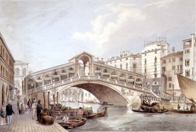Il Ponte di Rialto, Venezia, inciso da Lefevre da Giovanni Battista (after) Cecchini