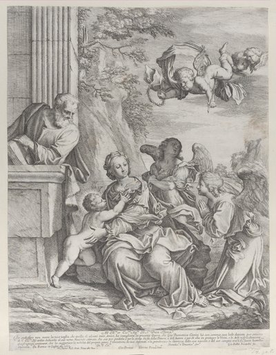 La Sacra Famiglia con Angeli a Destra e Sopra, 1652 da Giovanni Battista Beinaschi