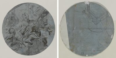 Apoteosi di un santo (recto); Schizzo architettonico(?) (verso) da Giovanni Battista Benaschi
