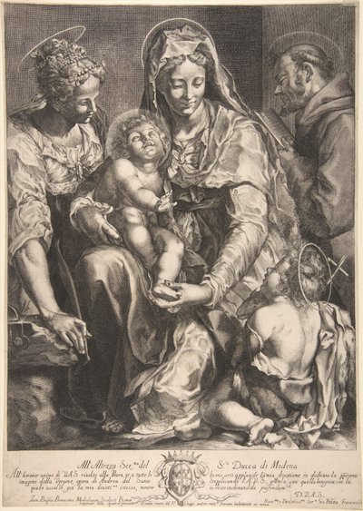 Vergine e Bambino con Santa Caterina, Francesco d