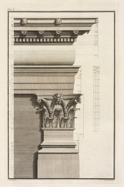 Base, Capitello e Trabeazione del Pilastro, 1753 da Giovanni Battista Borra