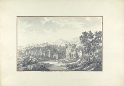 Veduta delle terme rovinate a Villa Adriana a Tivoli, c.1750 da Giovanni Battista Borra