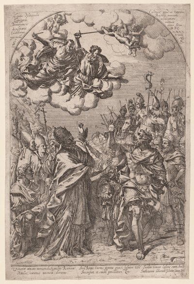 Attila alle porte di Roma da Giovanni Battista Bracelli, after Alessandro Algardi