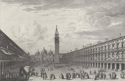 Piazza San Marco verso la Basilica e il Campanile da Giovanni Battista Brostoloni