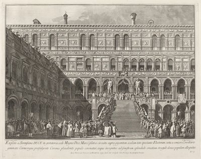Il Doge Incoronato sulla Scala dei Giganti del Palazzo Ducale, 1763-1766 da Giovanni Battista Brostoloni