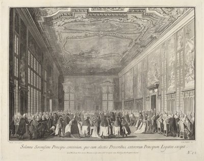 Il Doge intrattiene ambasciatori stranieri a un banchetto, 1763-1766 da Giovanni Battista Brostoloni