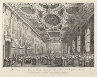 Il Doge ringrazia nella Sala del Consiglio Maggiore da Giovanni Battista Brostoloni