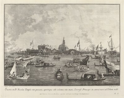 Il Doge nel Bucintoro che Lascia San Nicolò di Lido da Giovanni Battista Brustolon after Canaletto