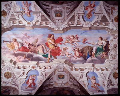 Giunone scatenando Marte e le Erinni (affresco) da Giovanni Battista Carlone