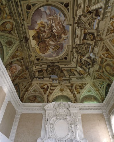 La caduta di Fetonte (1625) - Affresco en trompe l