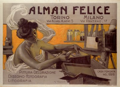 Manifesto pubblicitario per Alman Felice, Torino - Milano, Italia da Giovanni Battista Carpanetto
