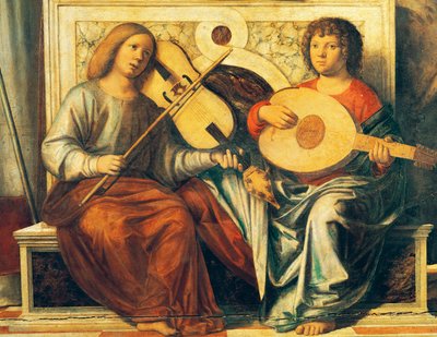 Cherubini che suonano strumenti musicali da Giovanni Battista Cima da Conegliano