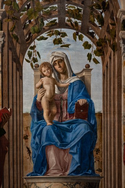 Madonna in trono con Gesù Bambino tra i santi Giacomo e Girolamo (dettaglio) da Giovanni Battista Cima da Conegliano