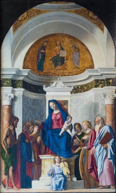 Madonna in trono con Bambino e san Giovanni Battista, san Cosma, san Damiano da Giovanni Battista Cima da Conegliano