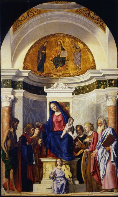 Vergine e Bambino con i Santi Giovanni Battista, Cosma e Damiano, Caterina e Paolo, ca 1506-1507 da Giovanni Battista Cima da Conegliano