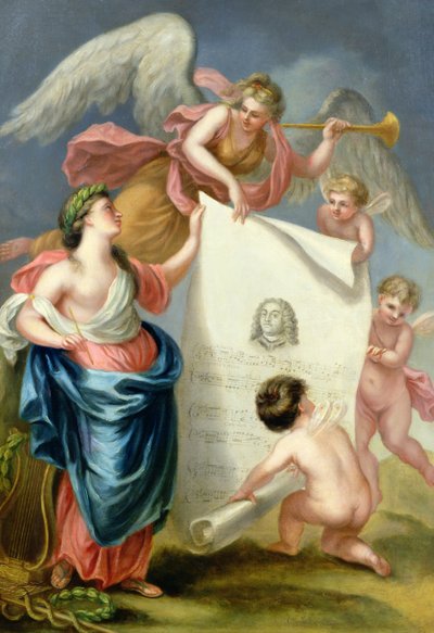 Studio allegorico per una stampa commemorativa di Handel da Giovanni Battista Cipriani