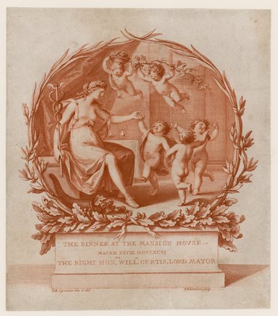 Invito a cena alla Mansion House, Londra, il 28 marzo 1796 (incisione) da Giovanni Battista Cipriani