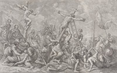 La crocifissione, con la deposizione della croce al centro, soldati ovunque e un ladro..., 1762 da Giovanni Battista Cipriani
