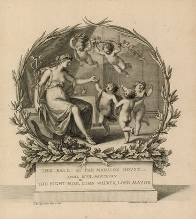 Biglietto per il ballo alla Mansion House, Londra, 17 aprile 1775 da Giovanni Battista Cipriani