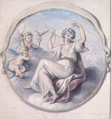Venere che si lega i capelli con una ghirlanda, assistita da Cupidi da Giovanni Battista Cipriani