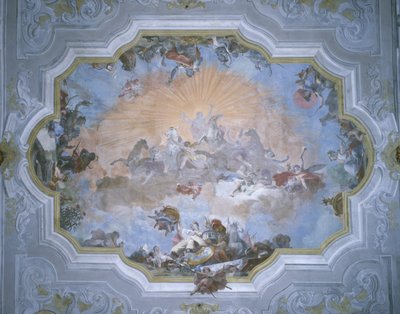 I quattro angoli del mondo, soffitto della sala da ballo da Giovanni Battista Crosato