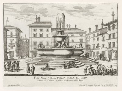 Fontana del Pantheon in Piazza della Rotonda a Roma da Giovanni Battista Falda