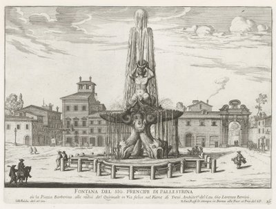 Fontana del Tritone in Piazza Barberini a Roma da Giovanni Battista Falda