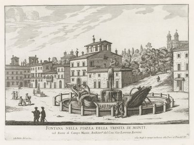 Fontana della Barcaccia in Piazza di Spagna a Roma (Fontane di Roma) da Giovanni Battista Falda