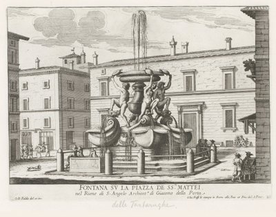 Fontana delle Tartarughe a Piazza Mattei a Roma da Giovanni Battista Falda