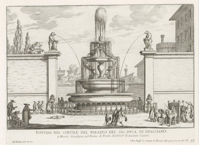 Fontana nel cortile di Palazzo Taverna a Roma da Giovanni Battista Falda