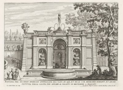 Fontana nei giardini di Villa Aldobrandini a Frascati da Giovanni Battista Falda