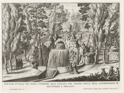 Fontana nei giardini della Villa Aldobrandini a Frascati da Giovanni Battista Falda