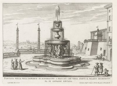 Fontana nei giardini di Villa Mondragone a Frascati da Giovanni Battista Falda