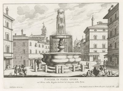 Fontana in Piazza Giudia a Roma da Giovanni Battista Falda