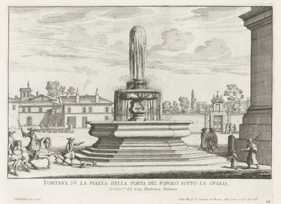 Fontana in Piazza del Popolo a Roma da Giovanni Battista Falda