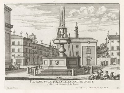Fontana su Piazza della Madonna dei Monti a Roma da Giovanni Battista Falda