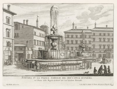 Fontane in Piazza Farnese a Roma da Giovanni Battista Falda