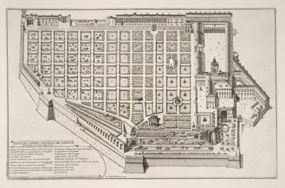 Giardino Papale e Palazzo del Quirinale, da Il Nuovo Teatro della Fabriche et Edifici in Prospettiva di Roma Moderna da Giovanni Battista Falda