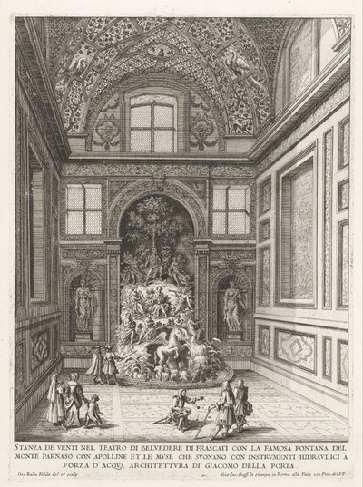 Stanza dei Venti nei giardini della Villa Aldobrandini a Frascati (serie: Fontane delle ville di Frascati) da Giovanni Battista Falda
