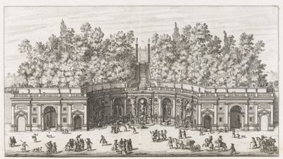Teatro delle Acque nei giardini di Villa Aldobrandini a Frascati da Giovanni Battista Falda