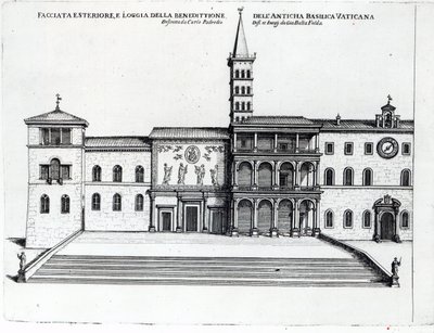 La Loggia della Benedizione della Vecchia Basilica Vaticana da Giovanni Battista Falda