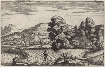 Paesaggio montuoso con la parabola del seminatore da Giovanni Battista Fontana