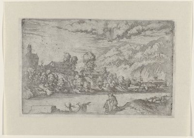 Paesaggio Fluviale con il Battesimo di Cristo da Giovanni Battista Fontana