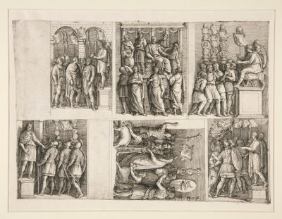Sei vignette dalla vita di Traiano da Giovanni Battista Franco (called Il Semolei)