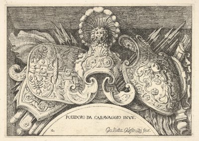 Tavola 2: trofei di armi romane dalle decorazioni sopra le finestre al secondo piano... da Giovanni Battista Galestruzzi